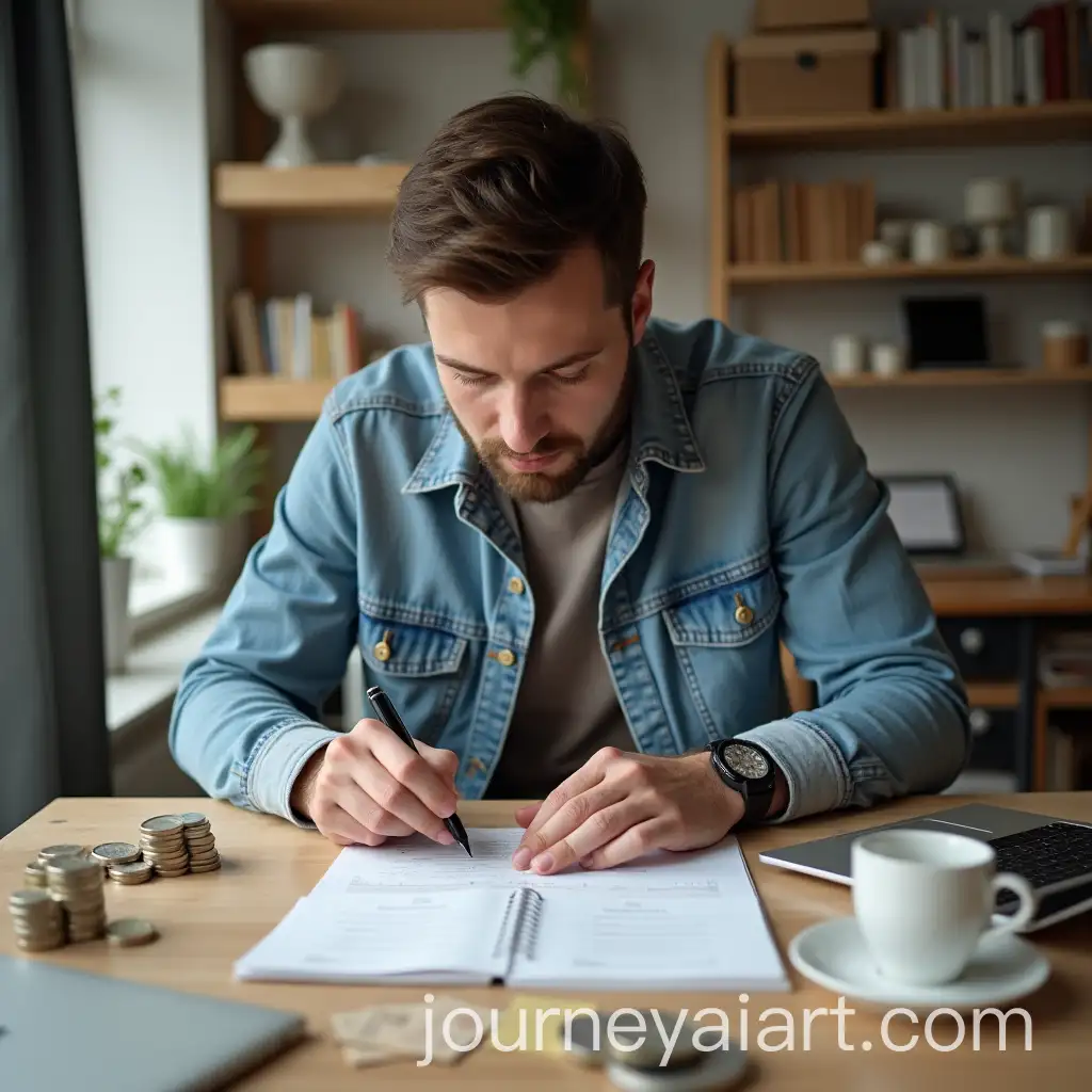 Man-Creating-Financial-Budget-Analyzing-Expenses-and-Income