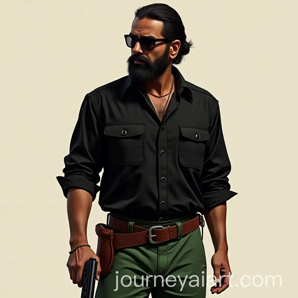 Indian-Man-with-Beard-and-Pistol-in-Urban-Setting