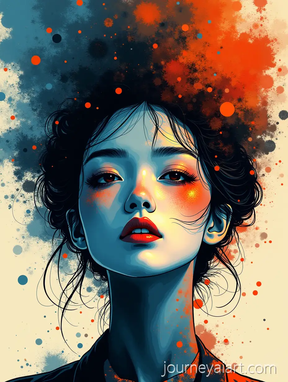 Abstract-Spiritual-Portrait-of-aCreative-rupture-abstraction-Japanese-Woman-Embracing-Creative-Rupture