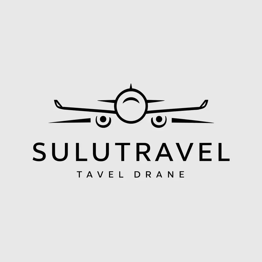 a logo design,with the text "Sulutravel", main symbol:airplane,Moderate,be used in Travel industry,clear background