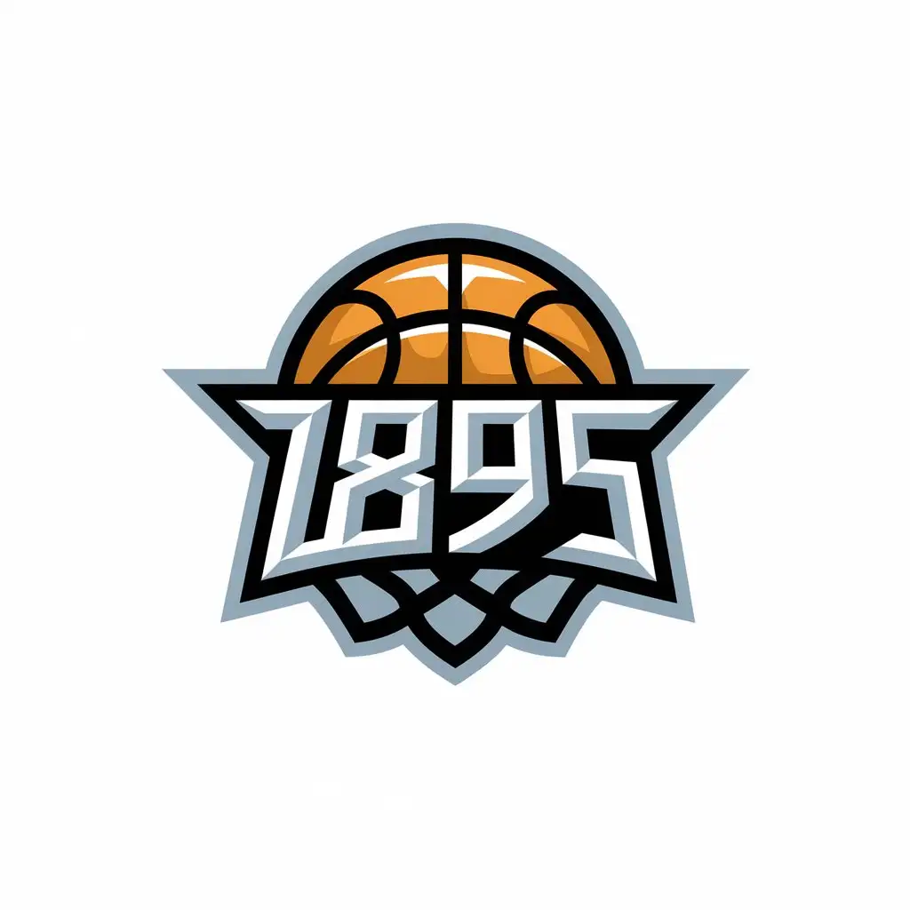 a vector logo design,with the text "1895", main symbol:basketball,Moderate,be used in Sports Fitness industry,clear background