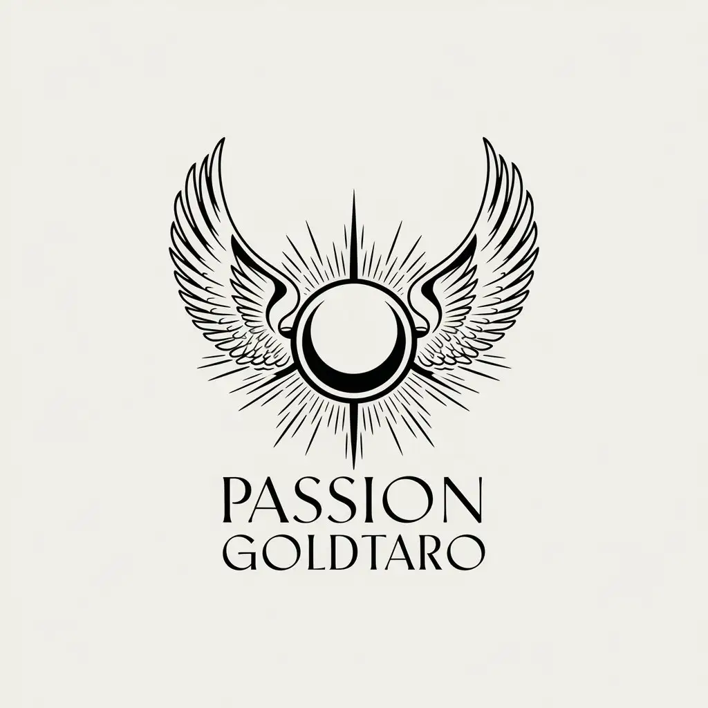 LOGO-Design-for-PassionGoldTaro-Moon-Angel-Wings-in-Tarot-Esoterica-Industry