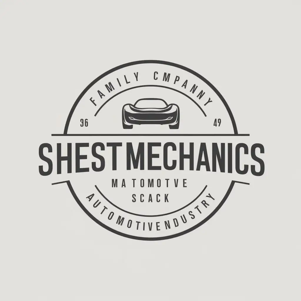 a vector logo design,with the text "ShestMechanics", main symbol:Family company,Moderate,be used in Automotive industry,clear background