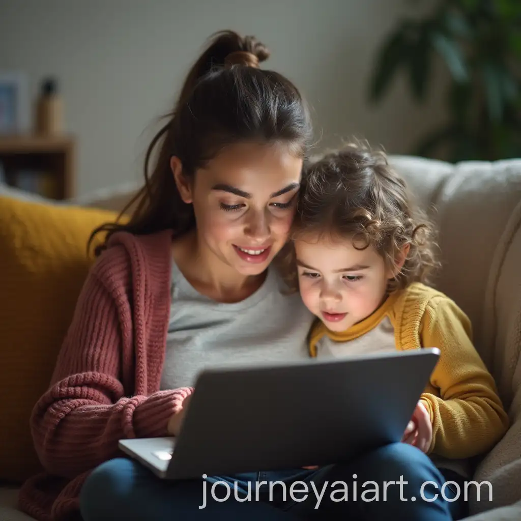 Digitally-Addicted-Children-Ignoring-Mothers-Plea-to-Read-Books