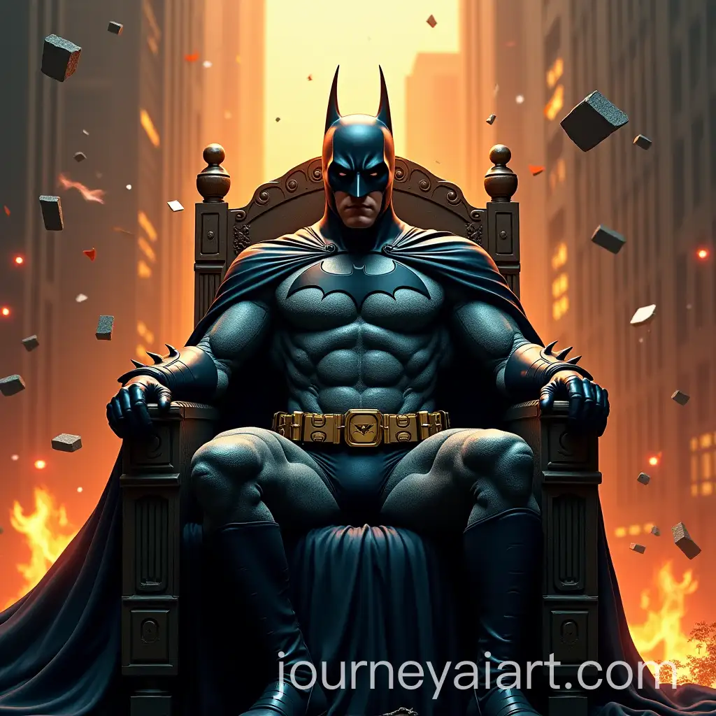 RealAI-Art-Prompt-Expansionistic-Batman-Sitting-on-Throne-with-Burning-City-and-Floating-Debris