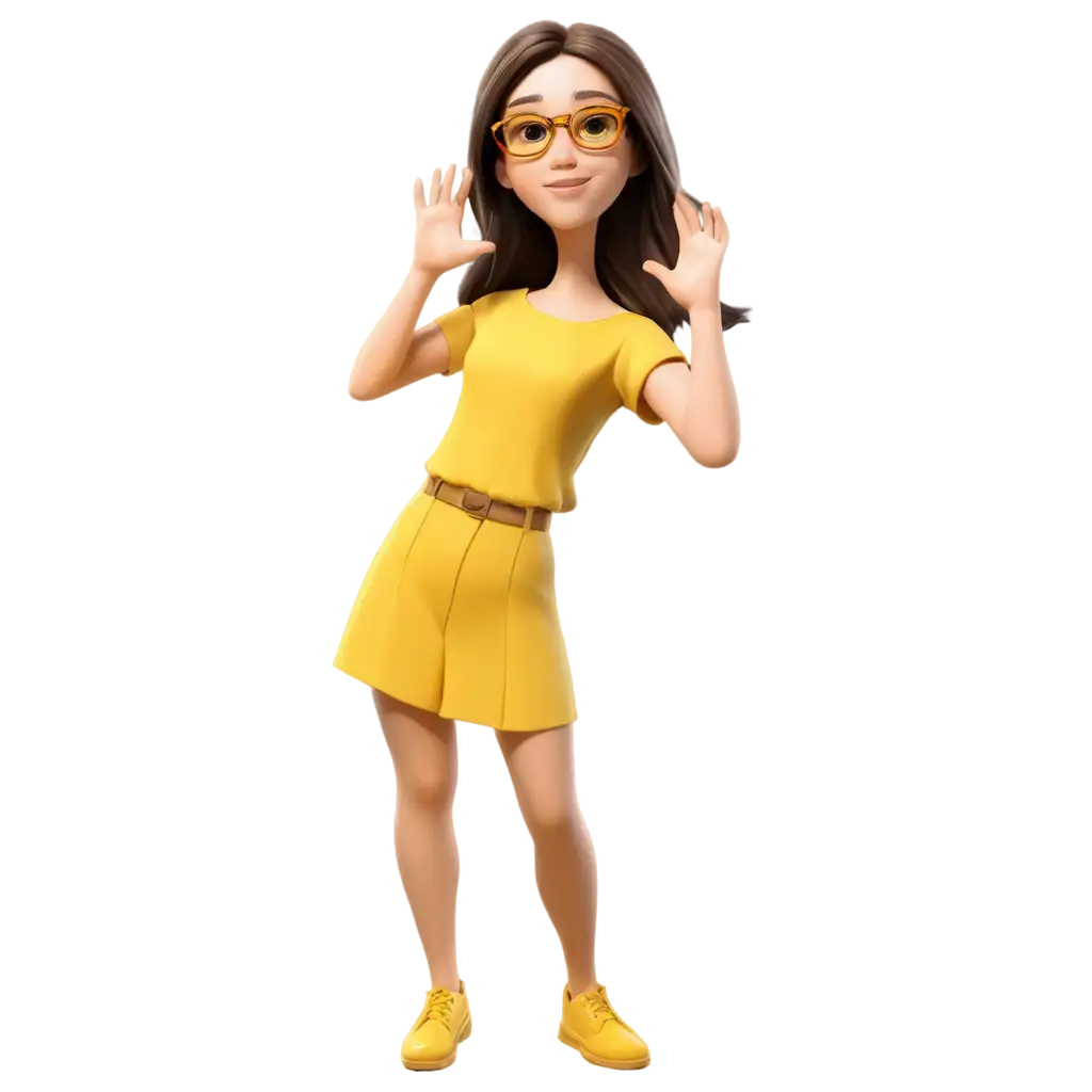 3D-Model-of-a-Girl-with-Brunette-Hair-and-Yellow-Glasses-PNG-for-Creative-Projects