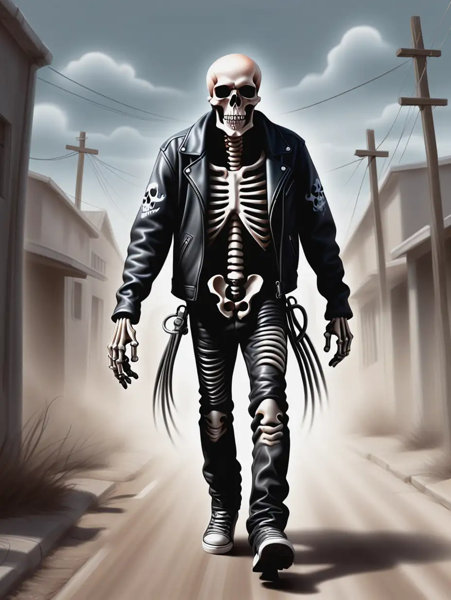 Skeleton-Biker-Walking-in-Digital-Airbrush-Illustration