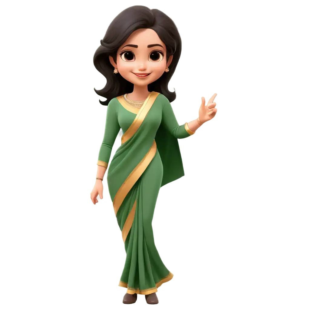 Cute-Teacher-Cartoon-Styled-3-in-Saree-PNG-Image-Playful-and-Professional-Artwork-for-Educational-Content