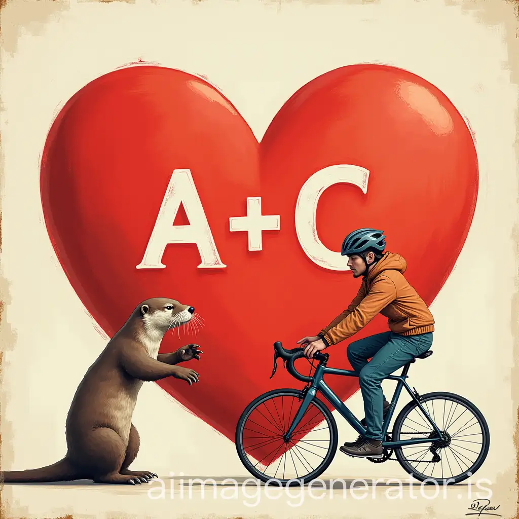 Heart-with-AC-Inscription-Road-Bike-and-Otter