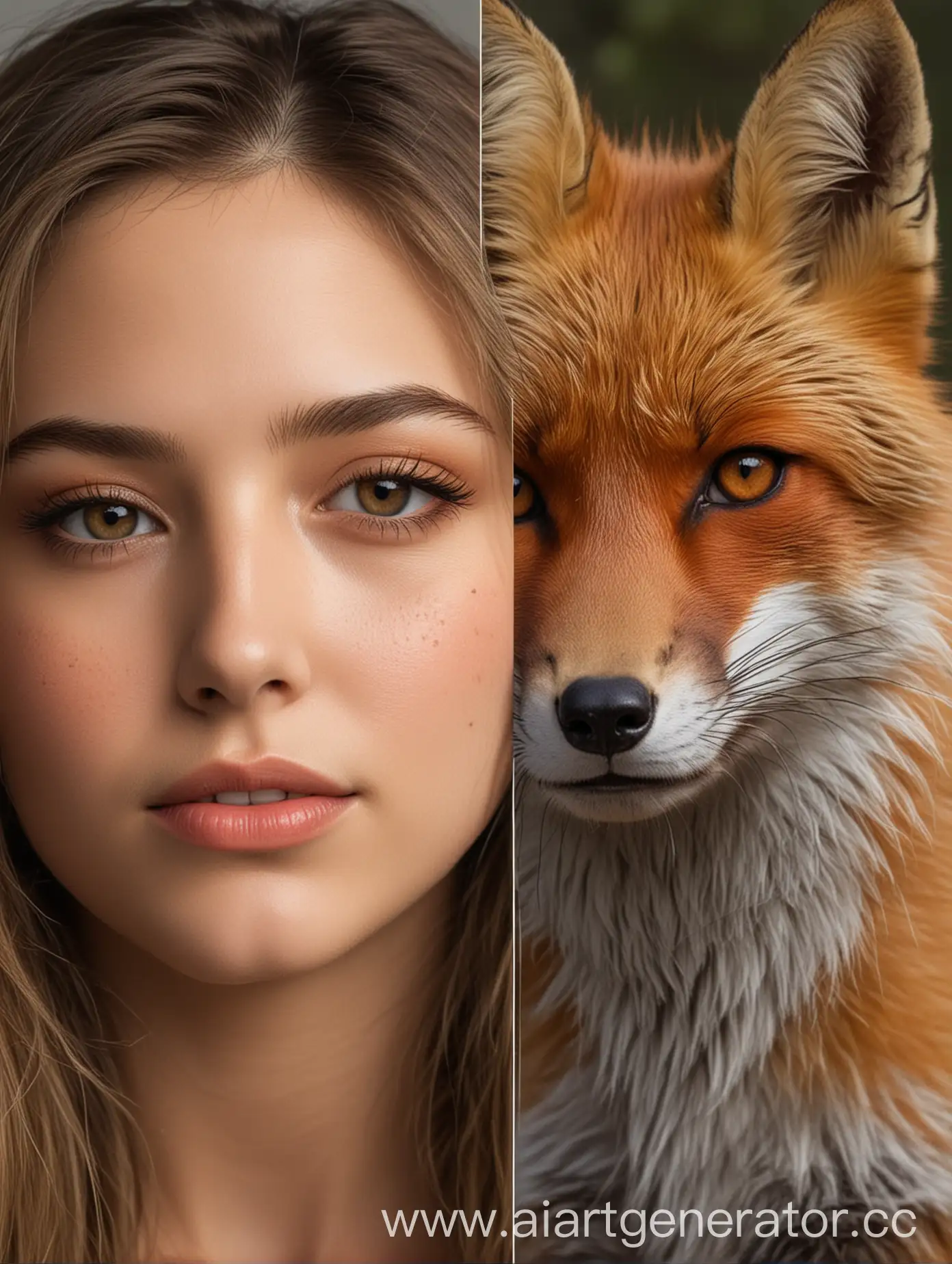 Beautiful-Girl-and-Fox-Composite-Portrait