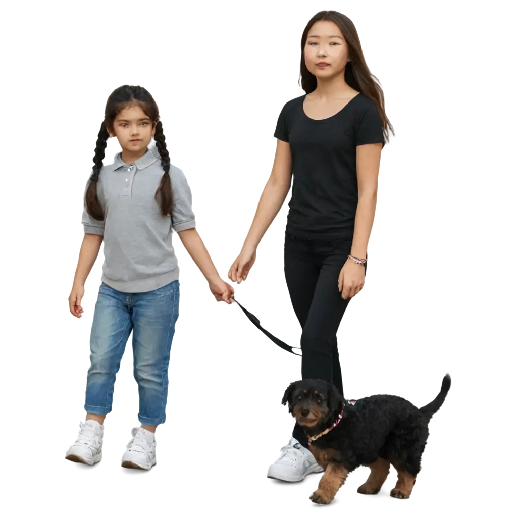 HighQuality-PNG-Image-of-a-Girl-Walking-with-a-Dog-Perfect-for-Various-Creative-Projects