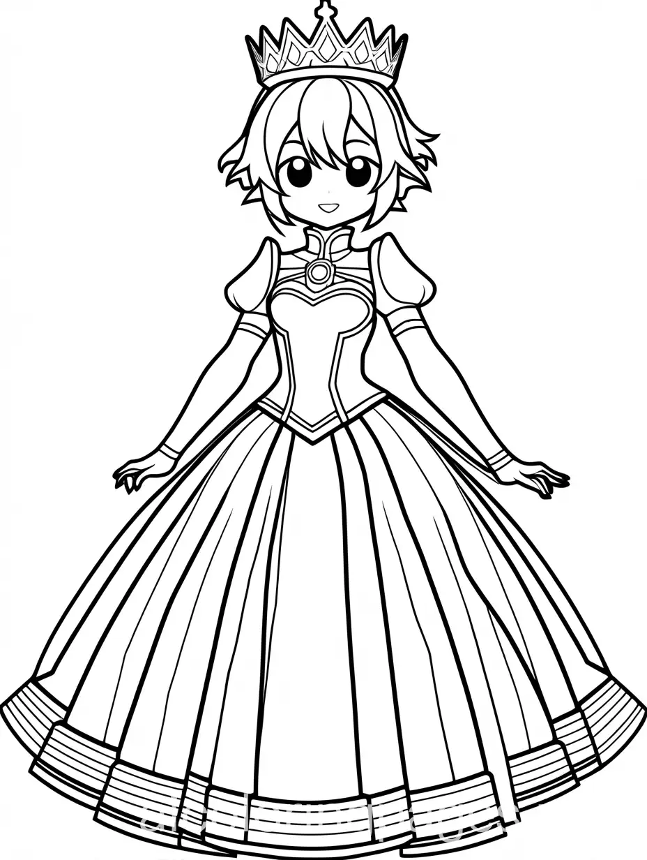 Deku-as-a-Princess-Fun-Coloring-Page-for-Kids