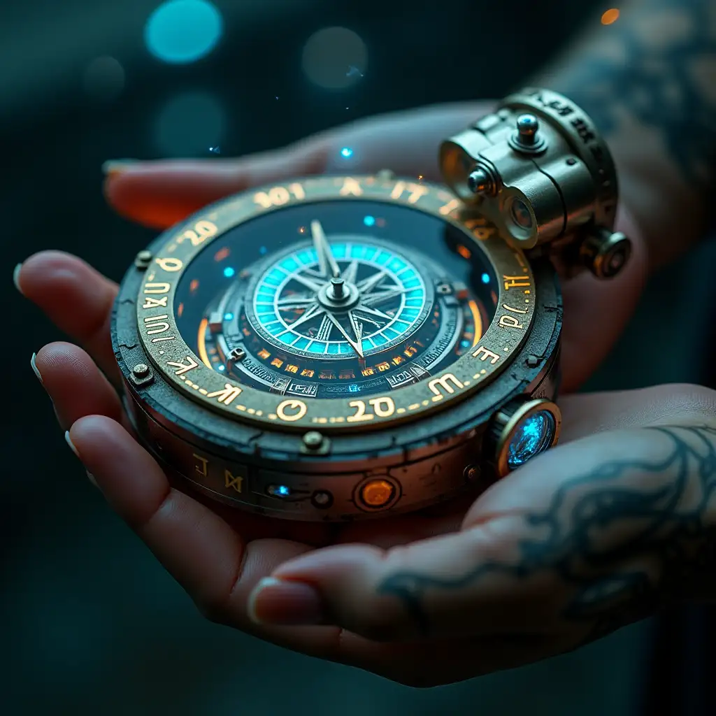 Futuristic-Cyberpunk-TimeControl-Device-Held-by-Enhanced-Hand