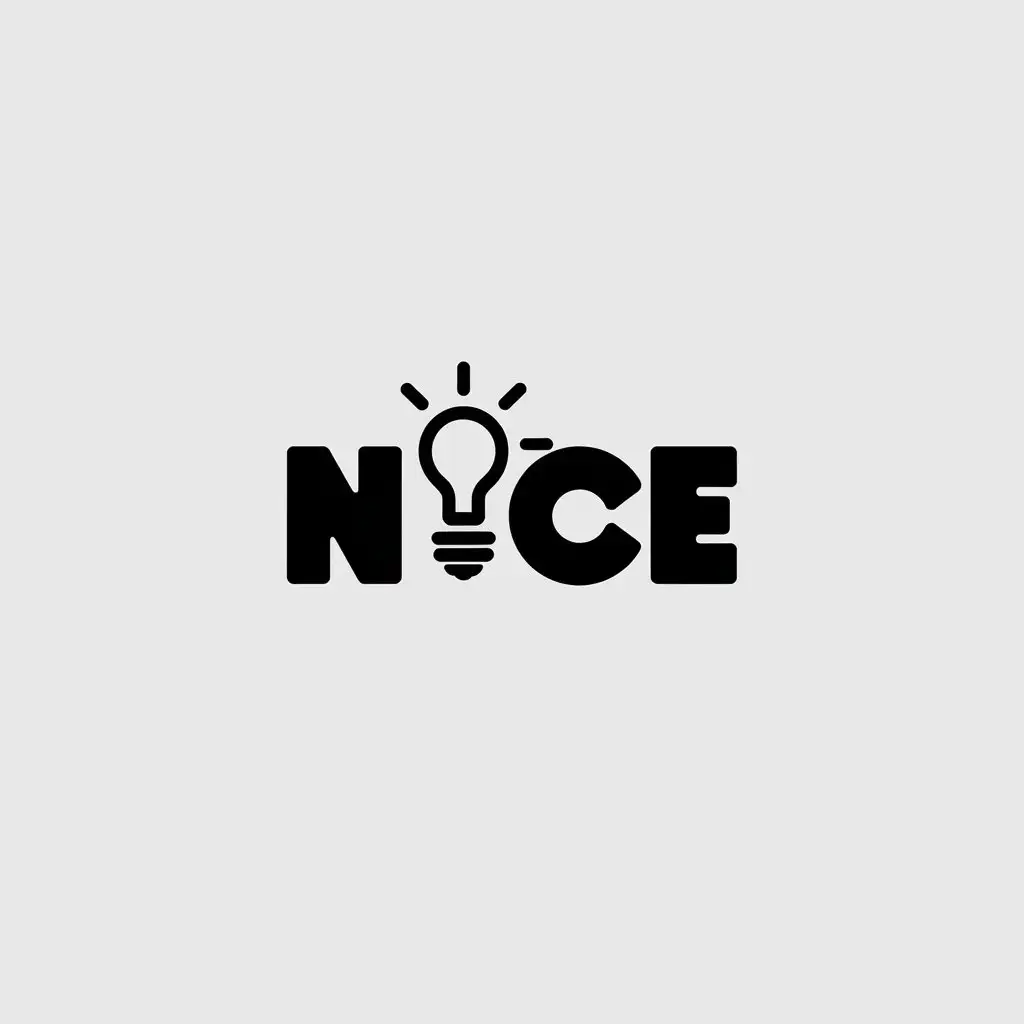 a vector logo design,with the text "NICE", main symbol:cartoon,Minimalistic,be used in Technology industry,clear background