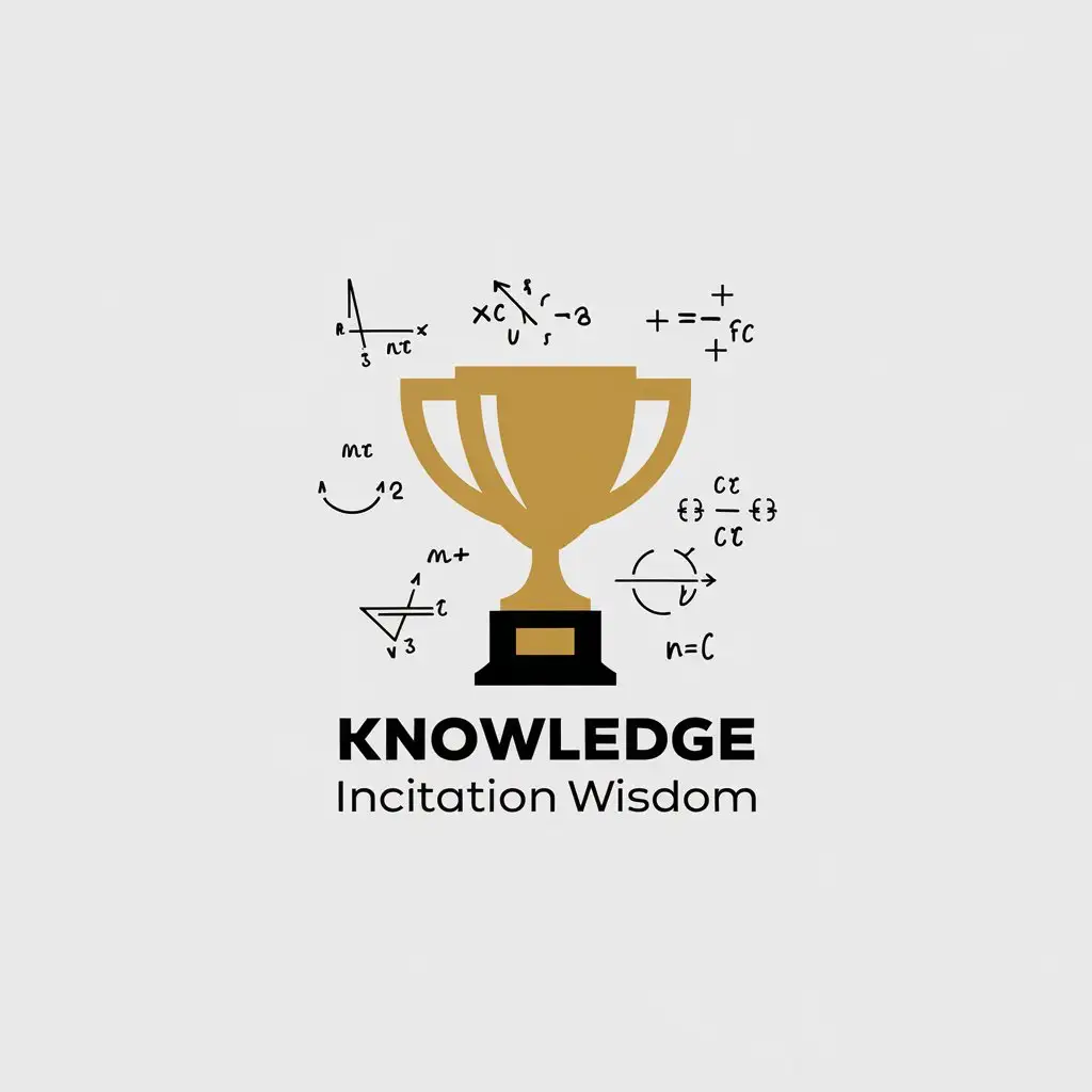 LOGO Design for Knowledge Incitation Wisdom Trophy with Math Symbols in Minimalistic Style