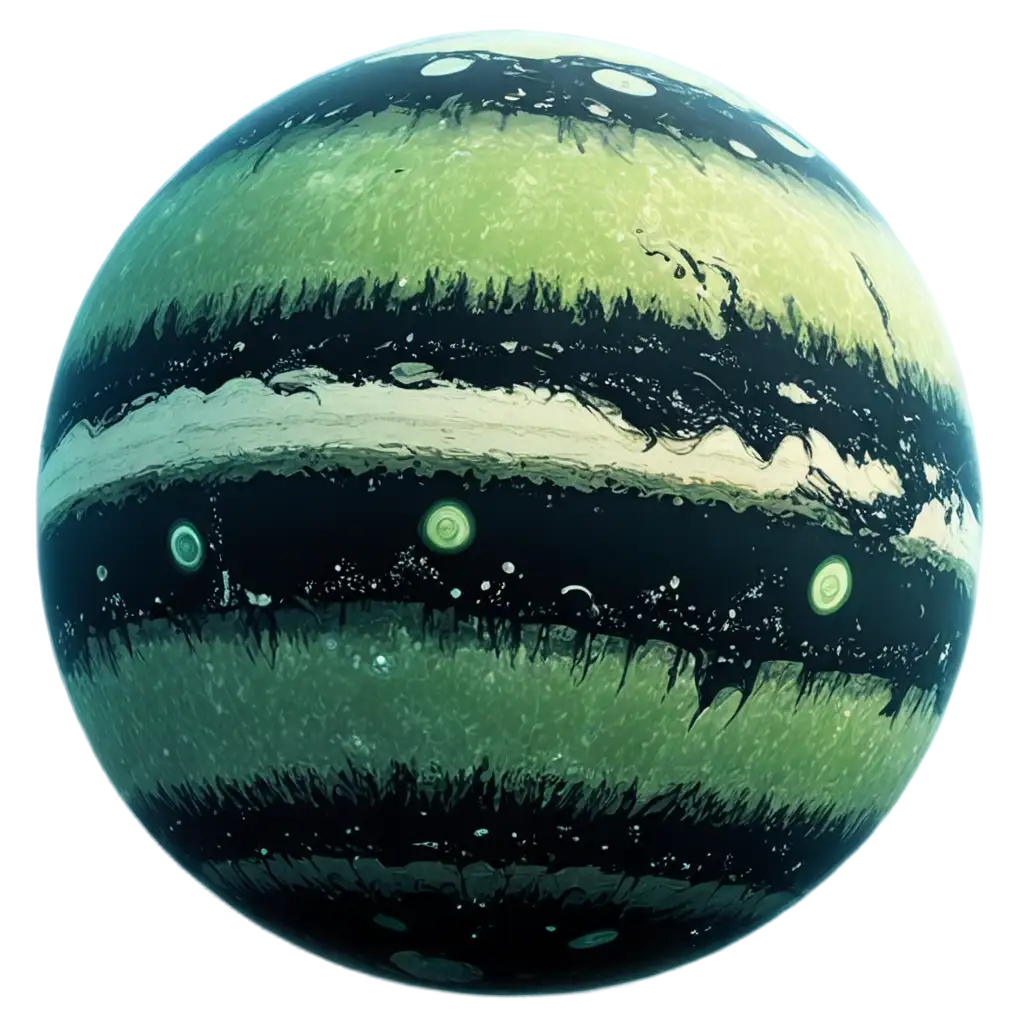 NeptunType-Planetary-Sphere-in-Black-and-Light-Green-PNG-Perfect-for-SciFi-SpaceThemed-Designs