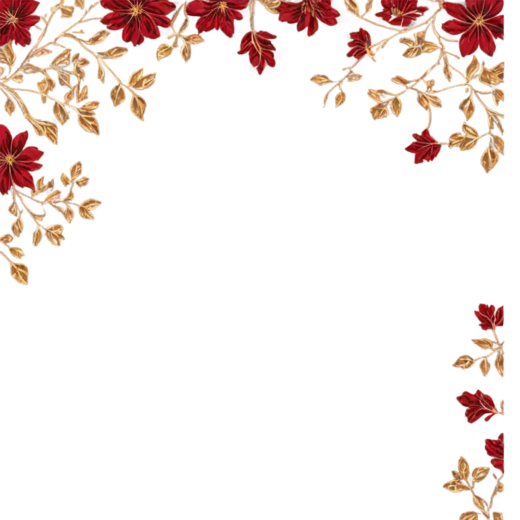 A red and gold floral pattern, intricate and detailed, perfect for overlays