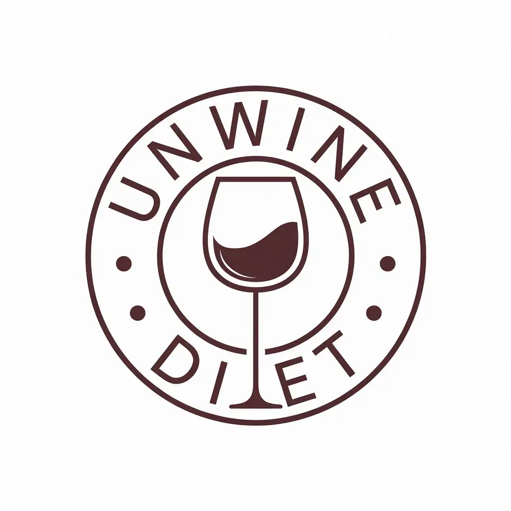 LOGO Design for unWine Diet Vector Logo with V Symbol for Sports Fitness Industry