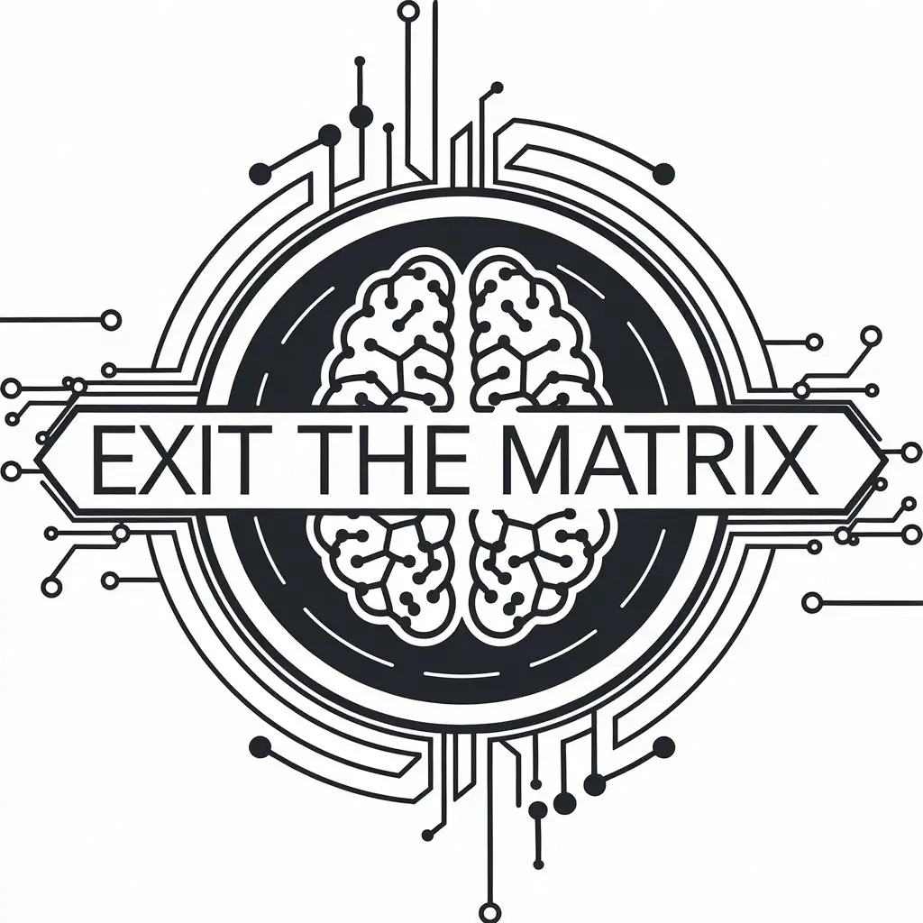 LOGO Design for Exit The Matrix Circuit Brain Symbol with Tech Industry Vibe