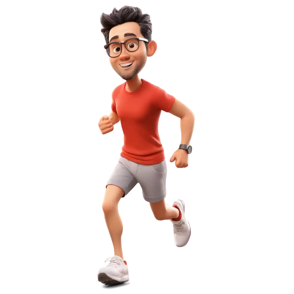 HighDetail-3D-Caricature-PNG-Image-of-a-Marathon-Champion-Indonesian-Man