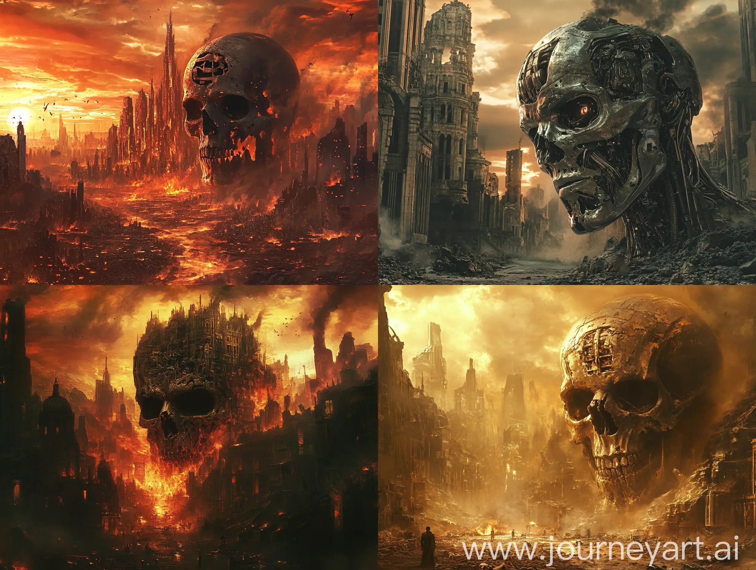 PostApocalyptic-Scene-Terminator-Army-Approaches-Burned-City-with-Human-Bones