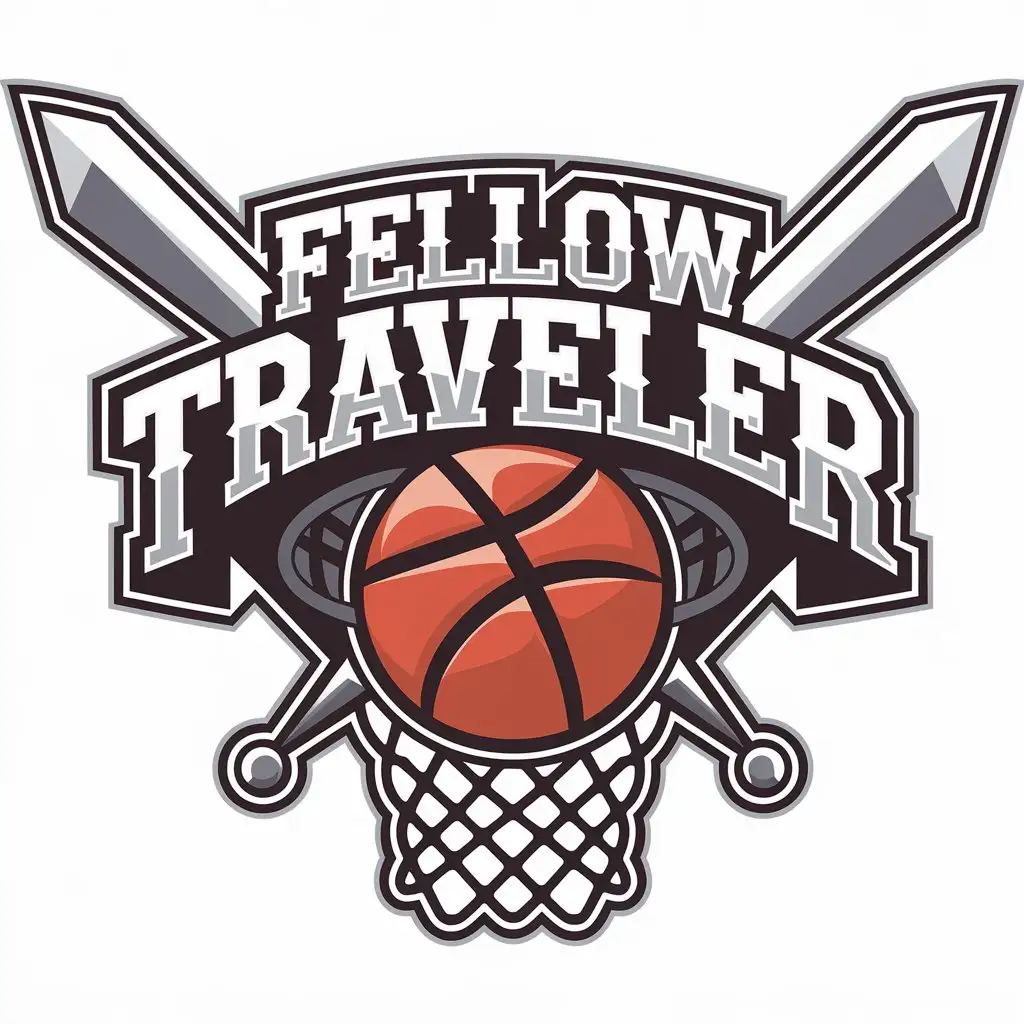 Logo-Design-for-Fellow-Traveler-Vector-Logo-with-Basketball-Symbol