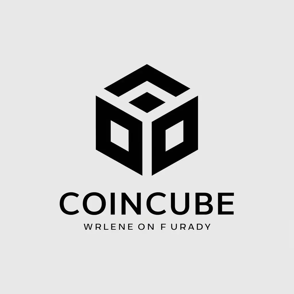 a vector logo design,with the text "CoinCube", main symbol:CoinCube,Minimalistic,be used in Finance industry,clear background