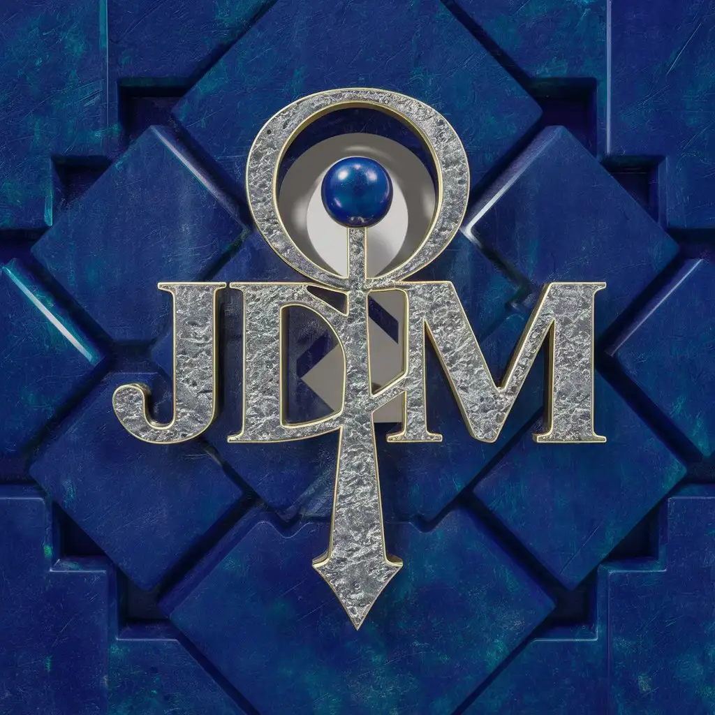 LOGO Design For JDM Lapis Lazuli with Ankh Symbol and Pyramid Theme