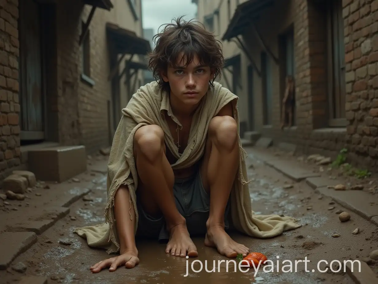 Portrait-of-a-Handsome-Young-Beggar-in-Late-18th-Century-Setting