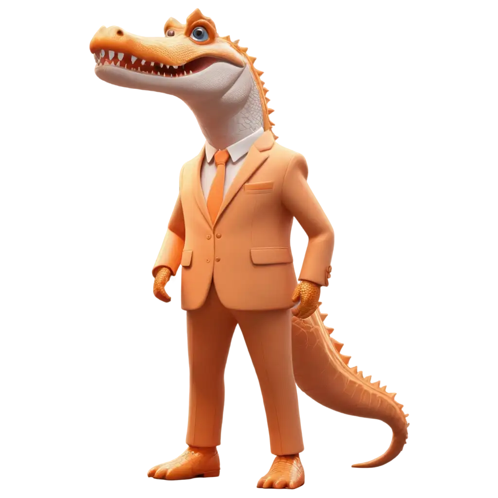 3D-Crocodile-in-Mens-Suit-in-Orange-Tones-PNG-Image-for-Creative-Projects