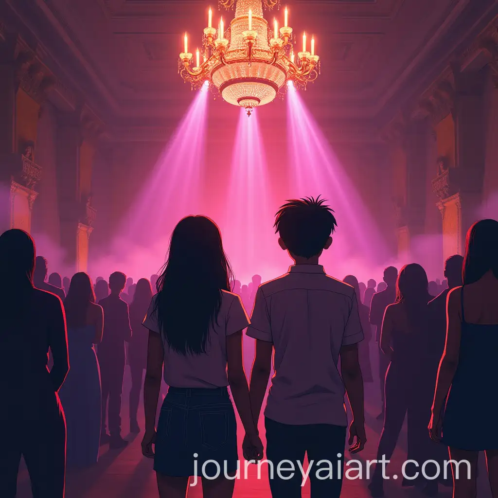 Teenage-Couple-Gazing-at-Ballroom-Celebration-Scene