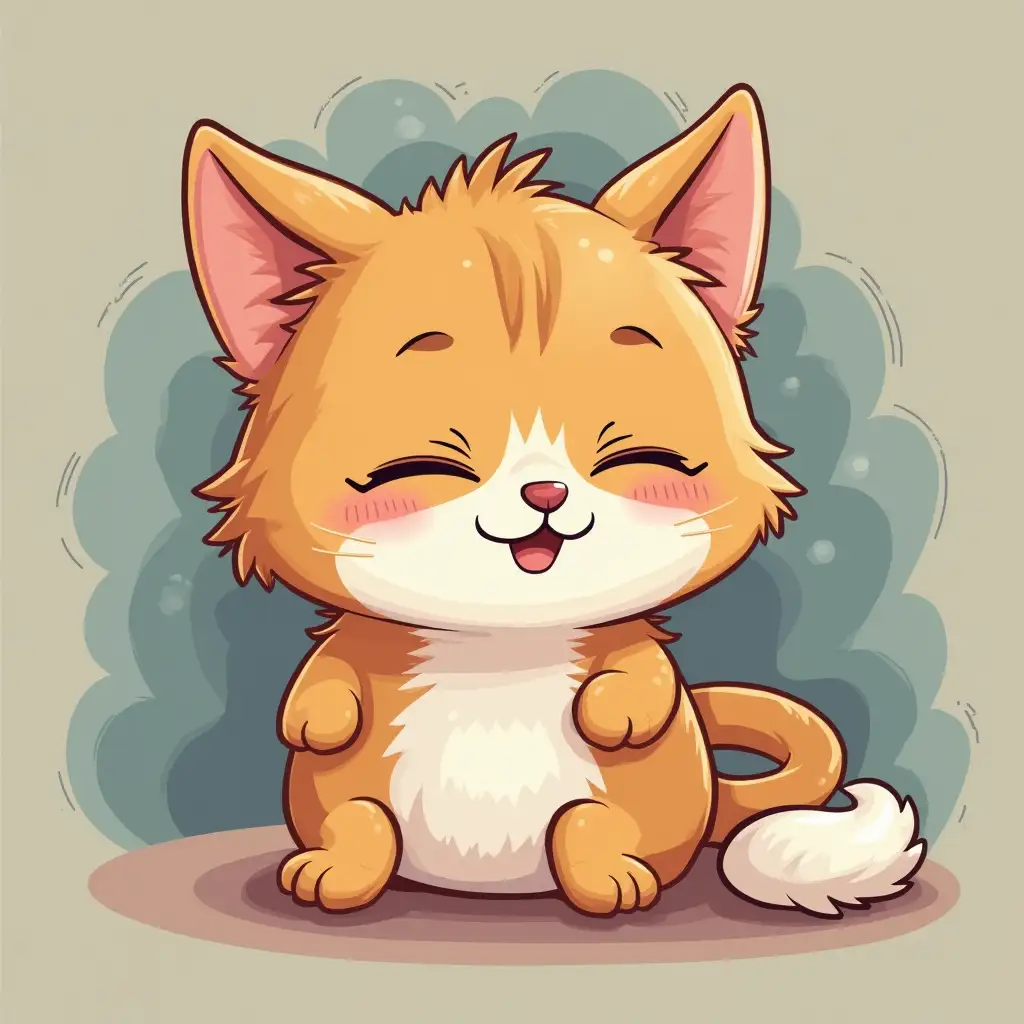 Cartoon-Cat-Having-a-Bad-Hair-Day-After-Oversleeping