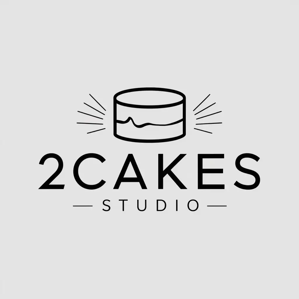 a logo design,with the text "2cakes.studio", main symbol:Cake,Moderate,clear background