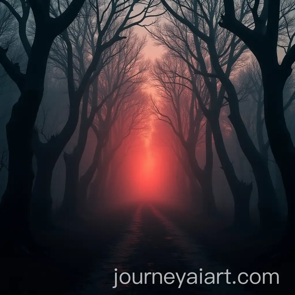 Haunted-Forest-at-Dusk-with-BloodRed-Mist-and-Sinister-Shadows