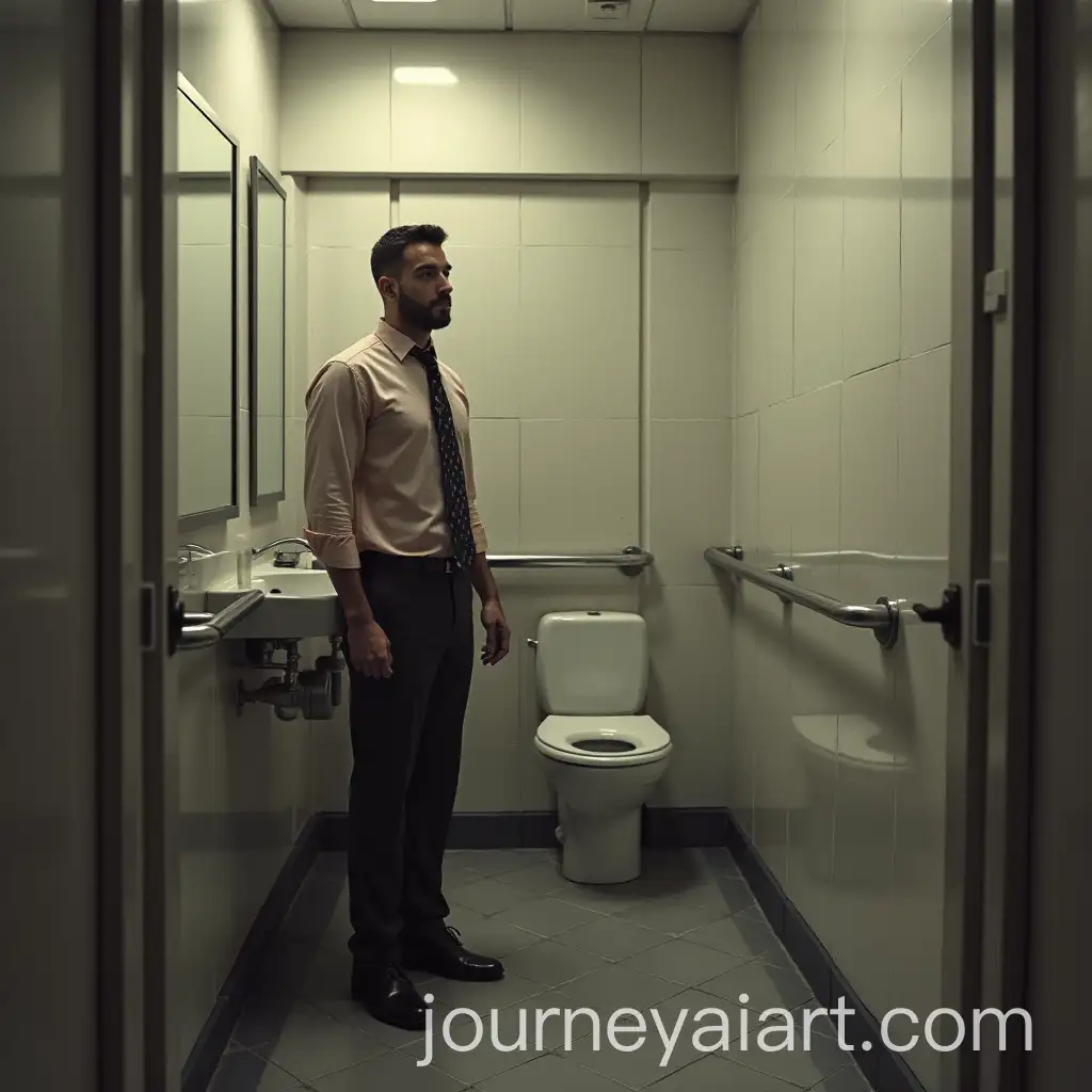 Man-in-Bathroom-Surrounded-by-Restrictions-and-Isolation