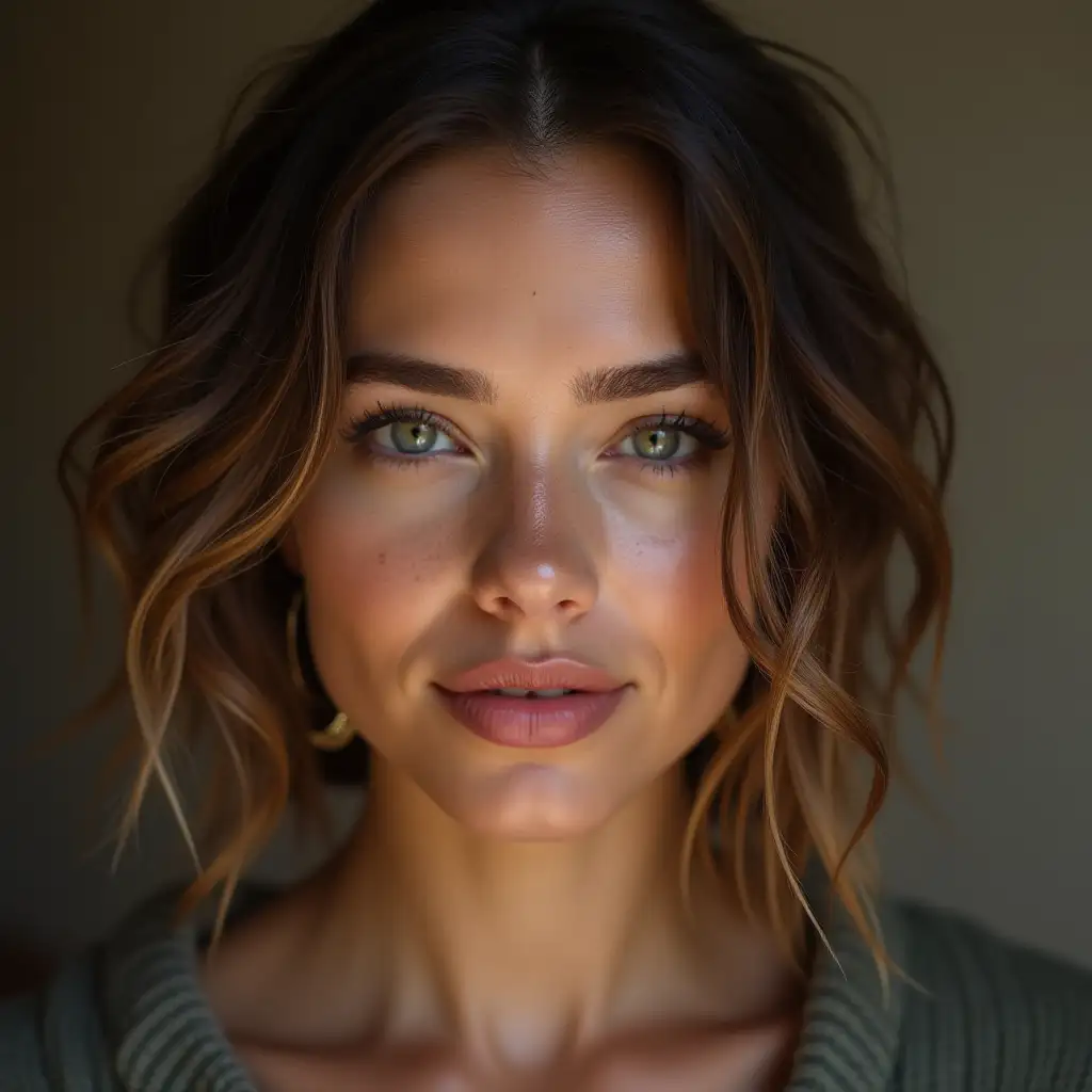 attractive woman with a lot of mil on her face