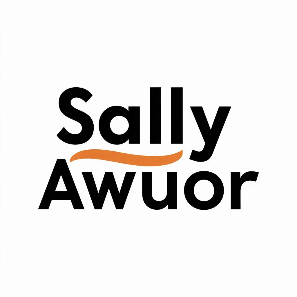 LOGO Design for Sally Awuor Modern Name Logo Design with Clear Background