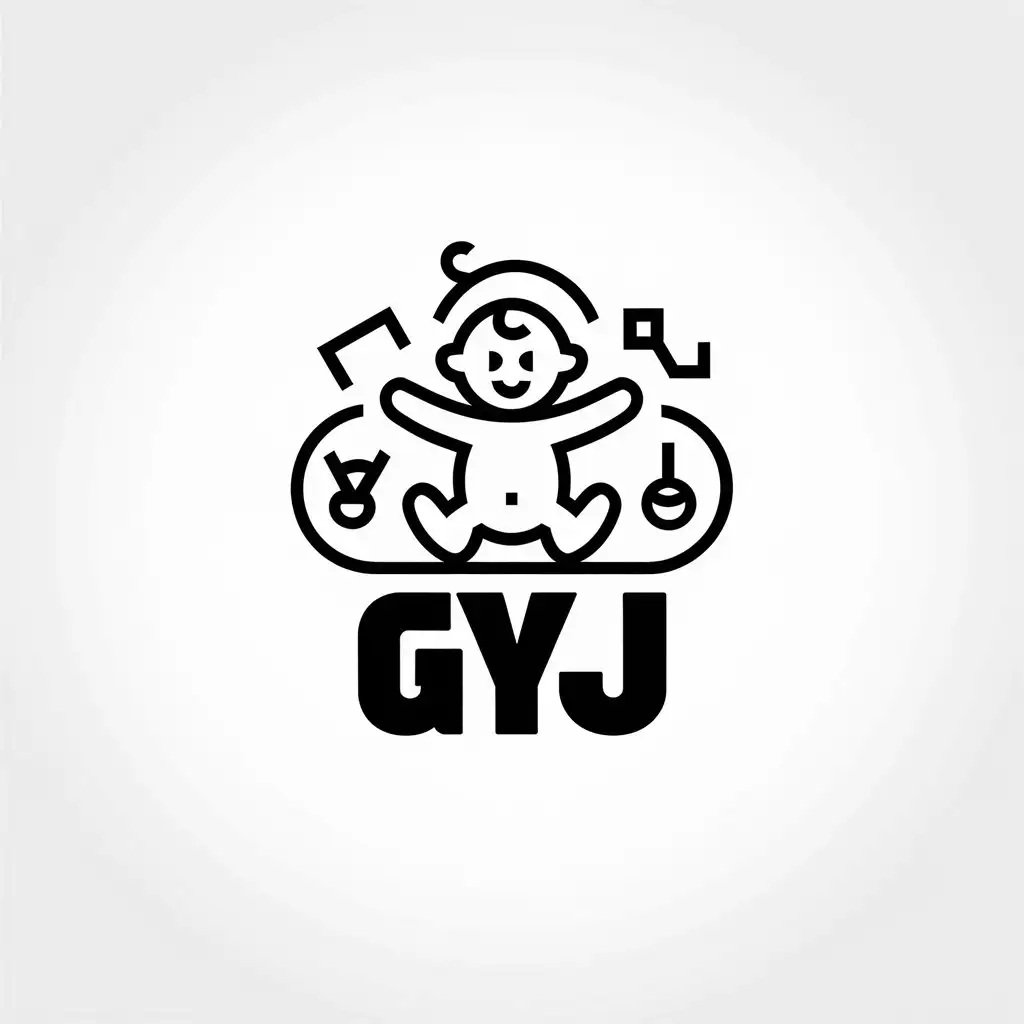 LOGO Design for GYJ Baby Symbol for Home Family Industry with Clean Modern Vector Style