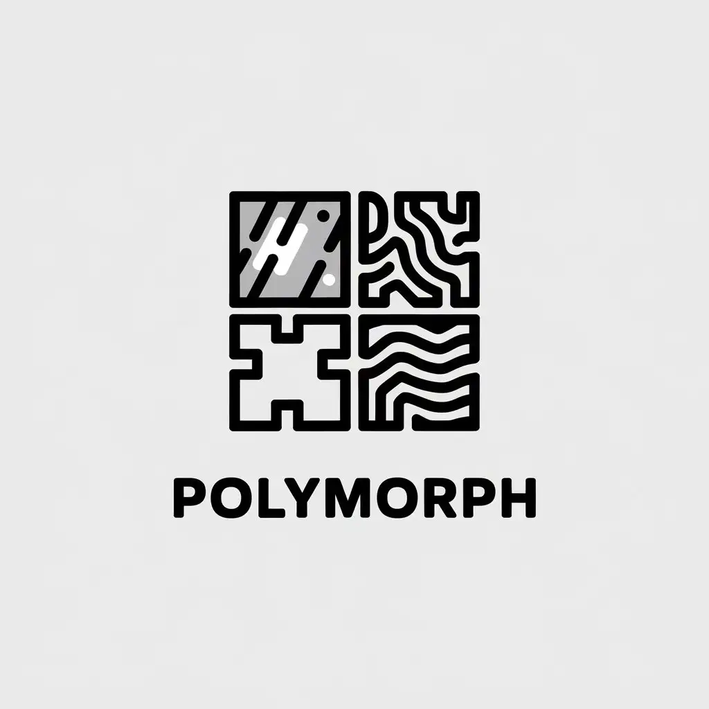 LOGO-Design-For-Polymorph-Vector-Design-with-Metal-Concrete-Plastic-and-Wood-Elements