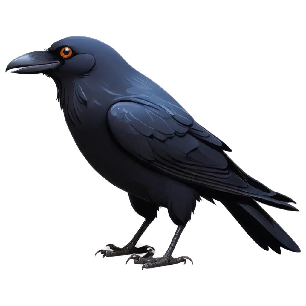 2D-Cartoon-Crow-Pixar-Style-PNG-Image-Bring-Whimsy-and-Character-to-Your-Projects