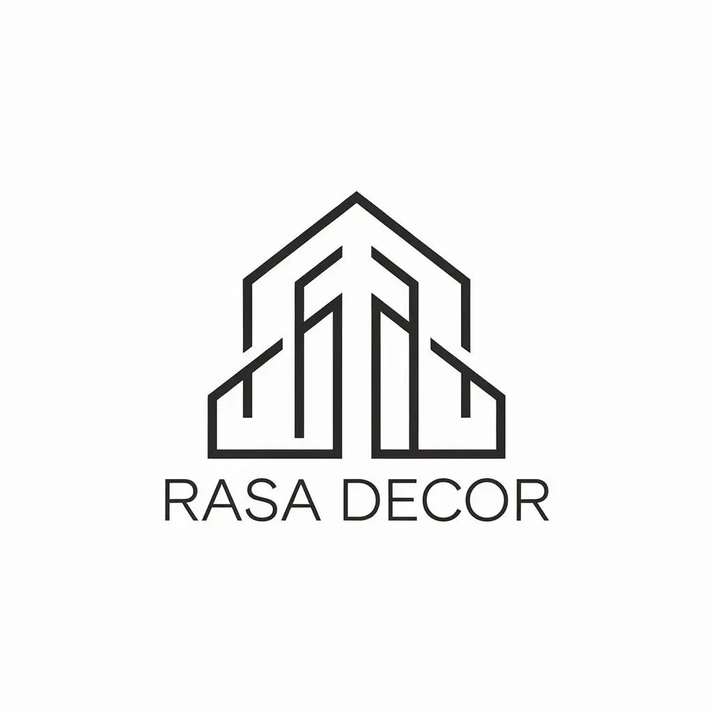 LOGO Design for Rasa Decor Minimalistic House Building Theme for Real Estate Industry