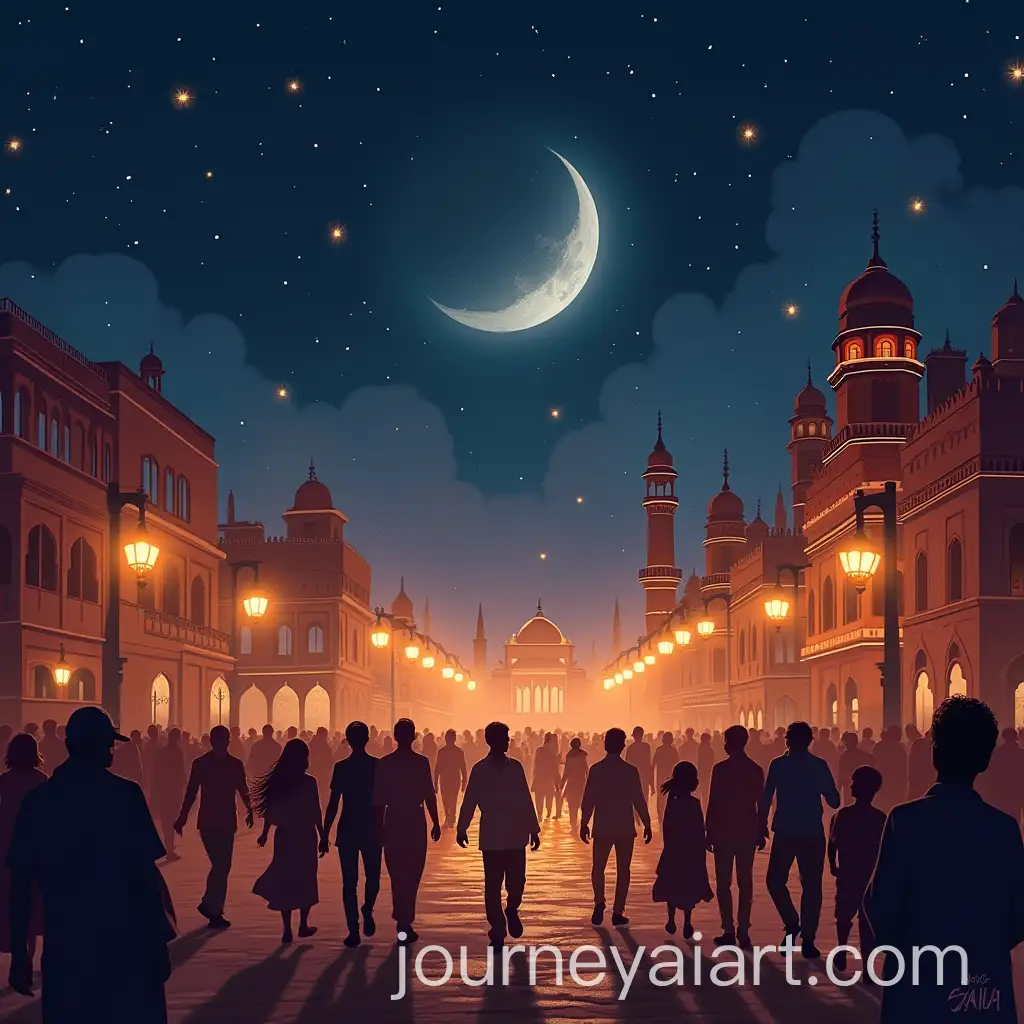 People-Celebrating-Eid-at-Night-in-Varanasi
