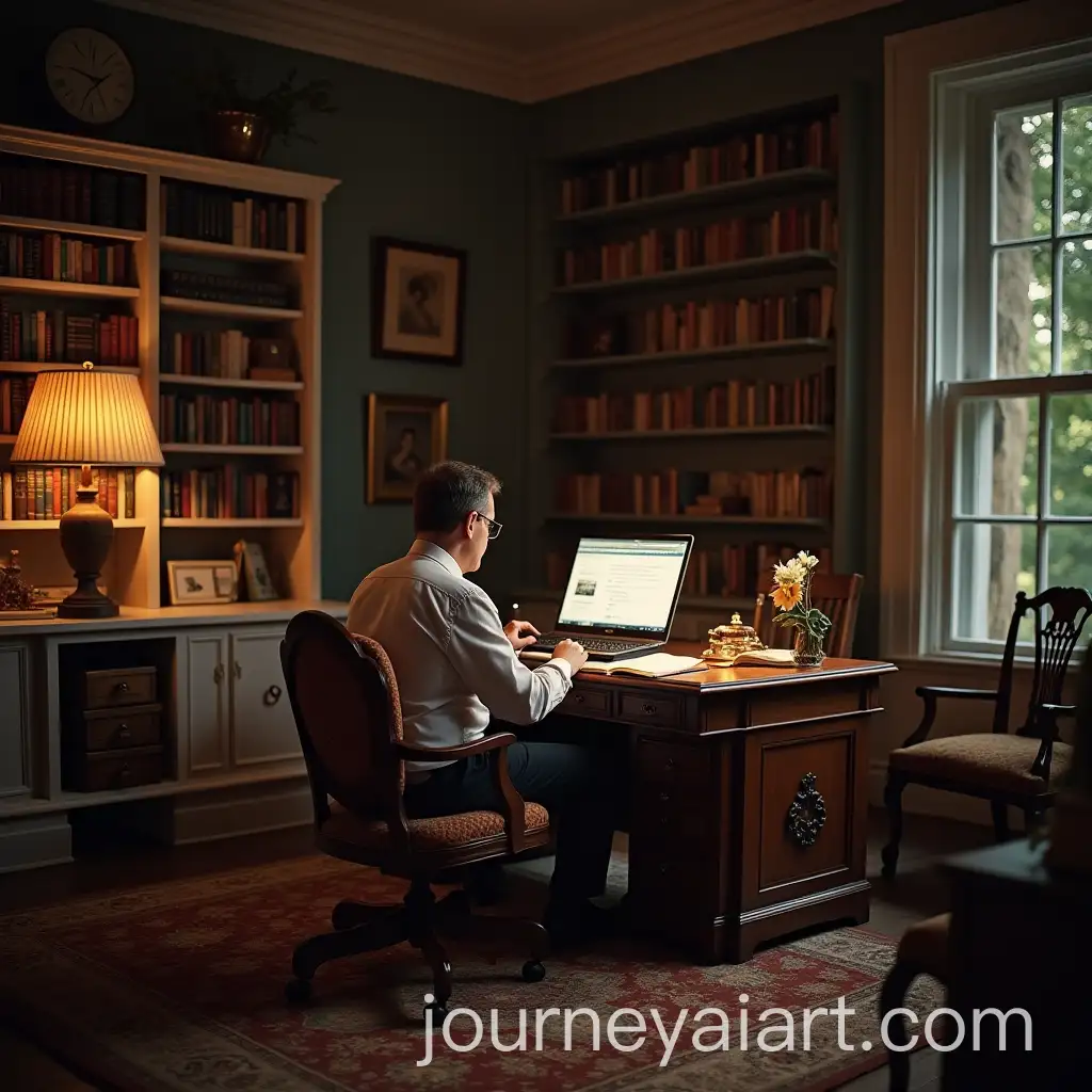 Man-Reading-in-Vintage-Study-with-Classical-Music-Playlist