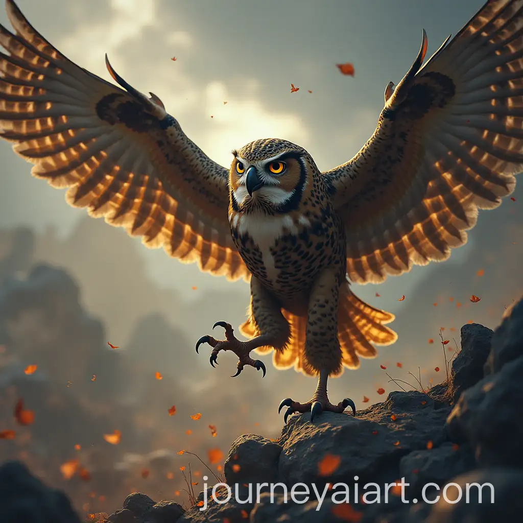 Epic-Titan-Battling-Owl-for-Music-Album-Cover
