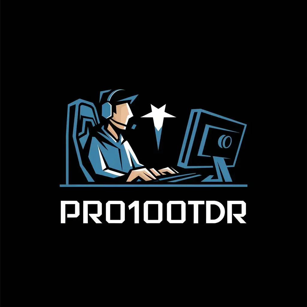 LOGO Design for PRO100TDR Game Stream Theme with Modern and Complex Design Elements