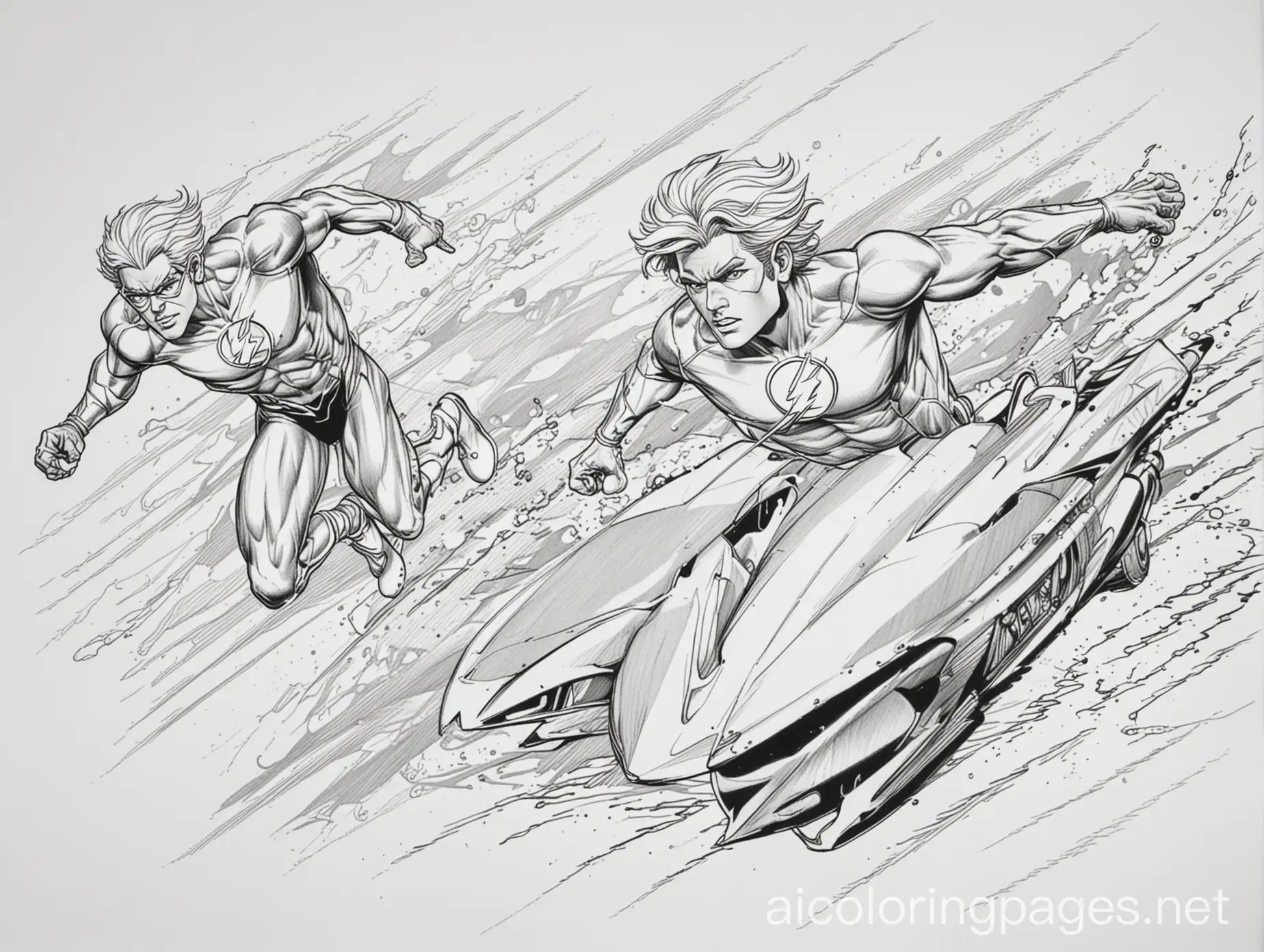 Flash-and-Quicksilver-Racing-Coloring-Page-for-Kids