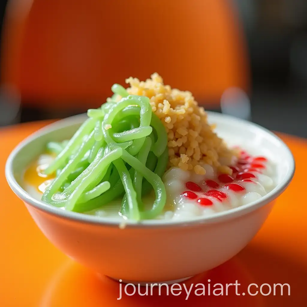 VibrAI-Art-Prompt-Expansionant-Indonesian-Es-Cendol-Dessert-with-Pandan-Jelly-and-Coconut-Milk