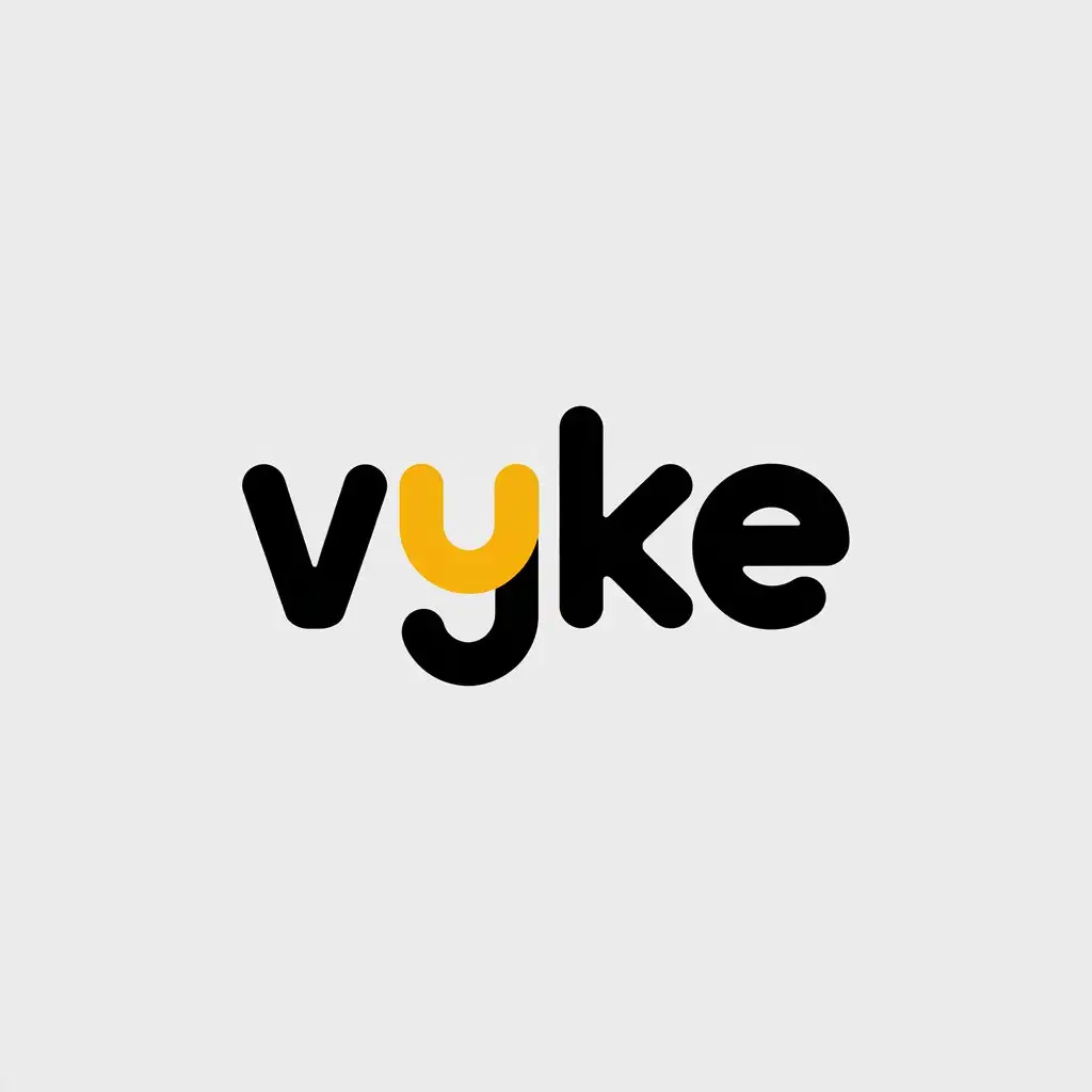 LOGO Design for Vyke Minimalistic Yellow Smile with V and K for Technology Industry