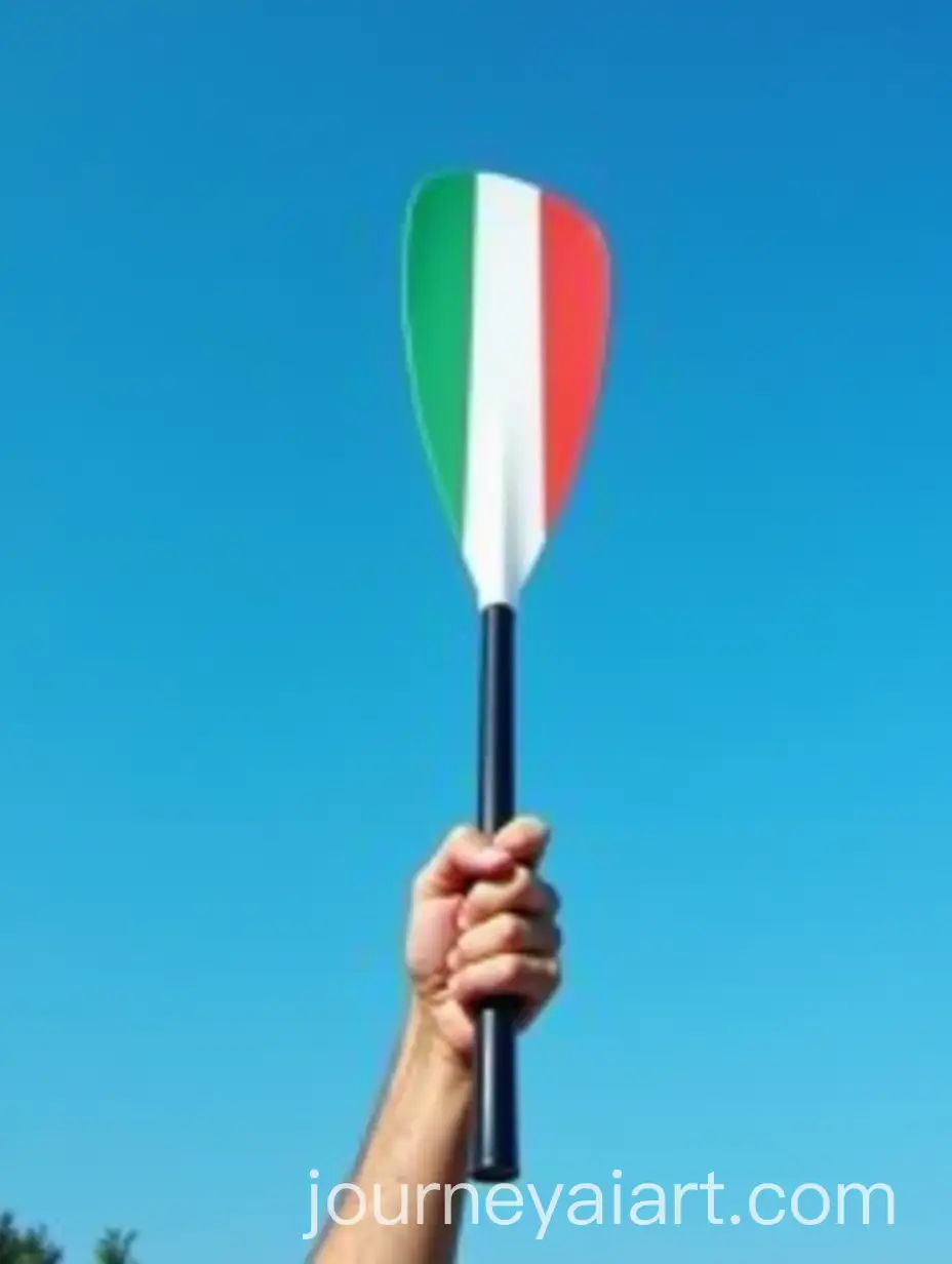 AI-Art-Prompt-ExpansionVictory-Gesture-with-Italian-Flag-Rowing-Oar-on-National-Liberation-Day