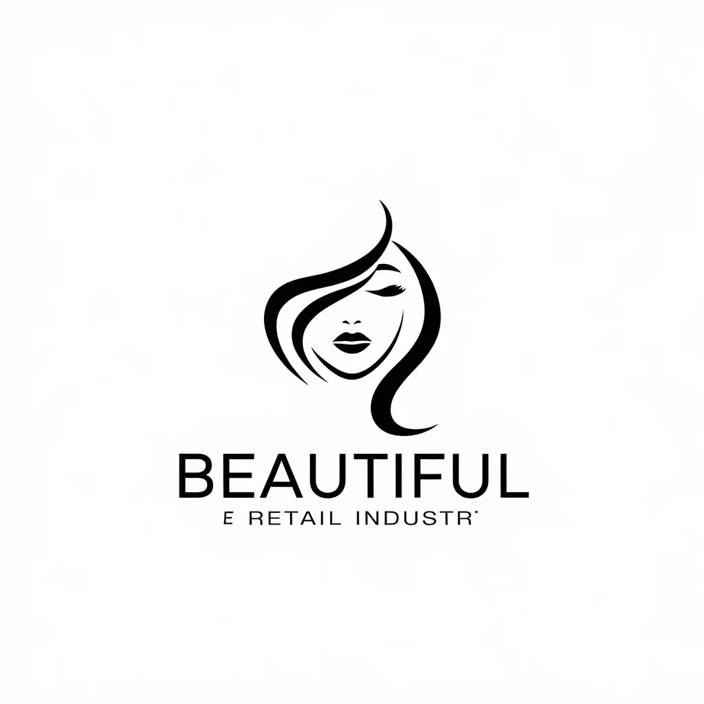 LOGO Design for Beautiful Minimalist Woman Face Symbol for Retail Industry